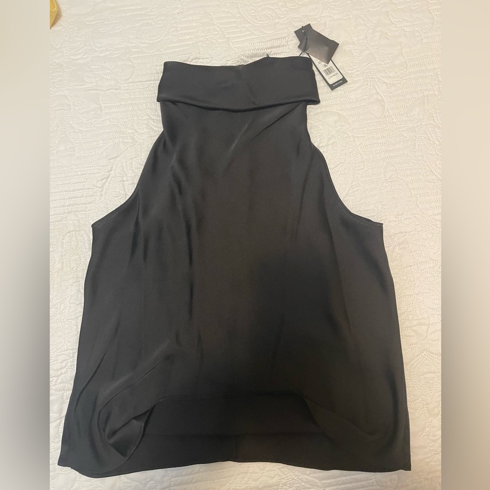 BCBGMaxAzria Elegant Black Halter Neck Top Size L